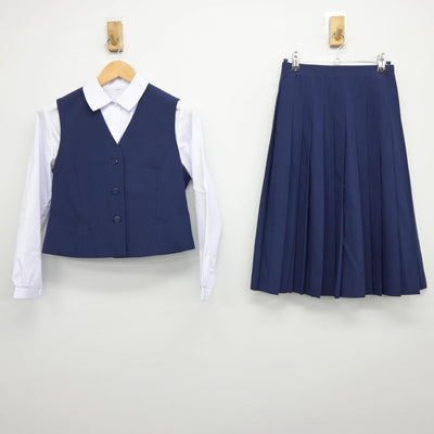 【中古】千葉県 八街南中学校 女子制服 3点（シャツ・ベスト・スカート）sf025919