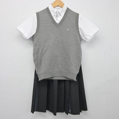 【中古】福岡県 福翔高等学校 女子制服 3点（シャツ・ニットベスト・スカート）sf025925