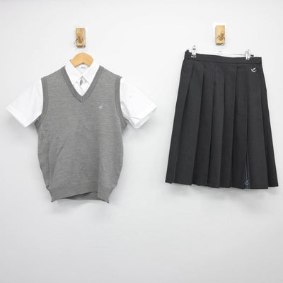 【中古】福岡県 福翔高等学校 女子制服 3点（シャツ・ニットベスト・スカート）sf025925