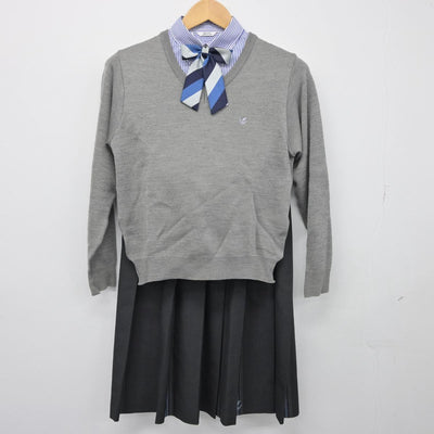 【中古】福岡県 福翔高等学校 女子制服 5点（ブレザー・シャツ・ニット・スカート）sf025926