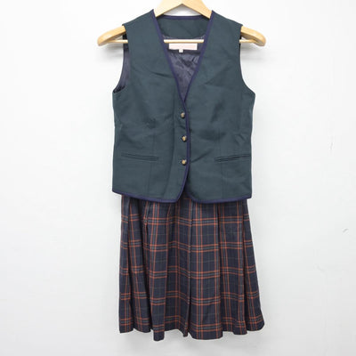 【中古】大阪府 大阪桐蔭中学校・高等学校 女子制服 2点（ベスト・スカート）sf025931