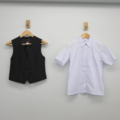 【中古】群馬県 伊勢崎商業高等学校 女子制服 2点（ベスト・シャツ）sf025944