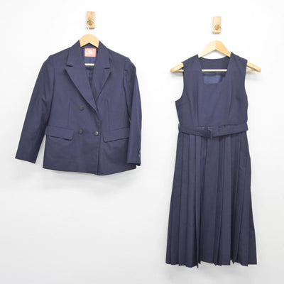 【中古】神奈川県 横浜平沼高等学校 女子制服 2点（ブレザー・ジャンパースカート）sf025963