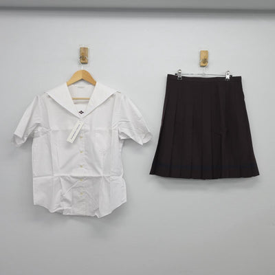 【中古】群馬県 共愛学園高等学校 女子制服 2点（セーラー服・スカート）sf025968