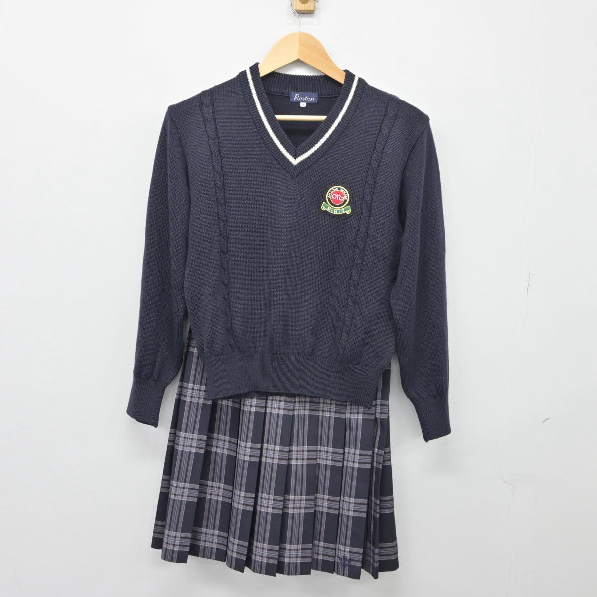 【中古】兵庫県 明石南高等学校 女子制服 3点（ブレザー・ニット・スカート）sf025970