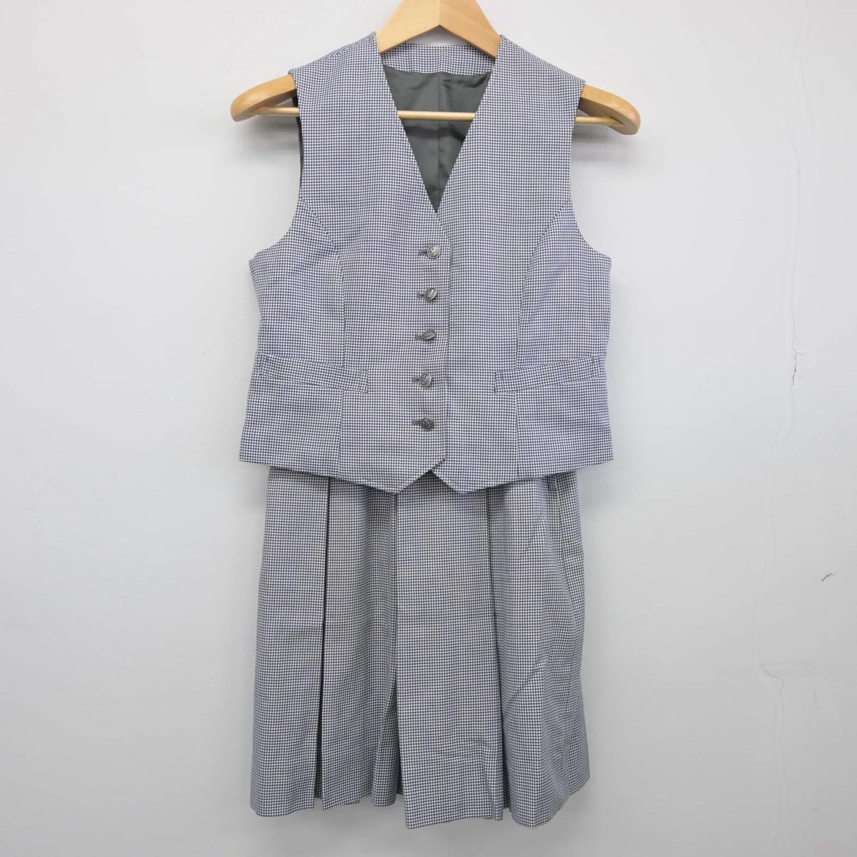 【中古】神奈川県 日限山中学校 女子制服 2点（ベスト・スカート）sf026006