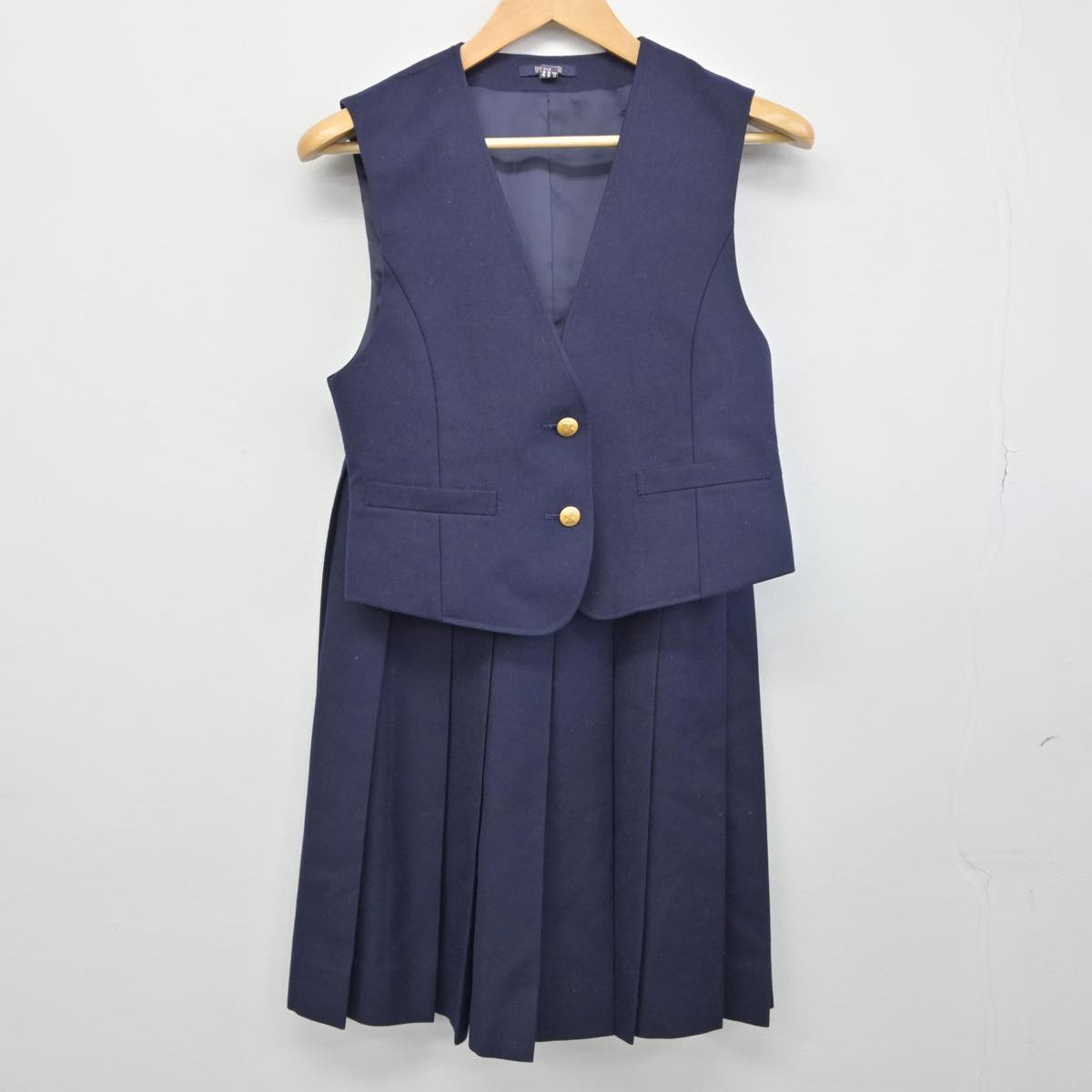 【中古】愛知県 星城高等学校 女子制服 3点（ベスト・スカート）sf026013