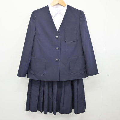 【中古】群馬県 倉賀野中学校 女子制服 3点（ブレザー・シャツ・スカート）sf026020