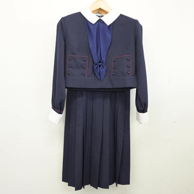 【中古】大阪府 帝塚山学院中学校 女子制服 5点（セーラー服・スカート）sf026023