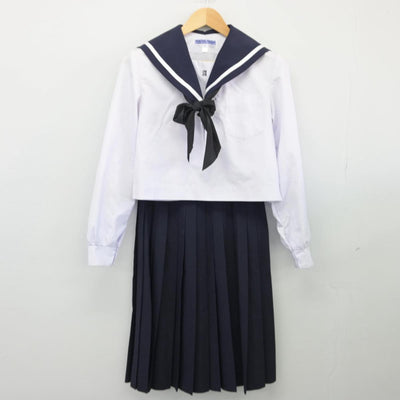 【中古】愛知県 安城高等学校 女子制服 3点（セーラー服・スカート）sf026041