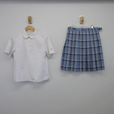 【中古】群馬県 高崎健康福祉大学付属高等学校 女子制服 3点（ニットベスト・シャツ・スカート）sf026052