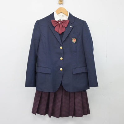 【中古】群馬県 高崎健康福祉大学付属高等学校 女子制服 5点（ブレザー・ニット・シャツ・スカート）sf026053