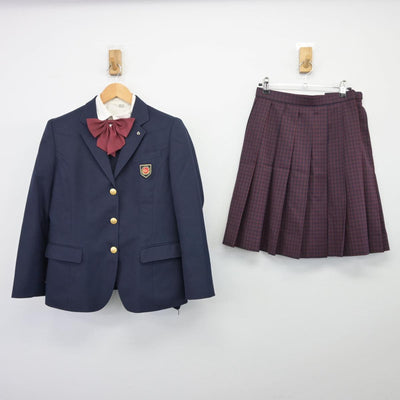 【中古】群馬県 高崎健康福祉大学付属高等学校 女子制服 5点（ブレザー・ニット・シャツ・スカート）sf026053