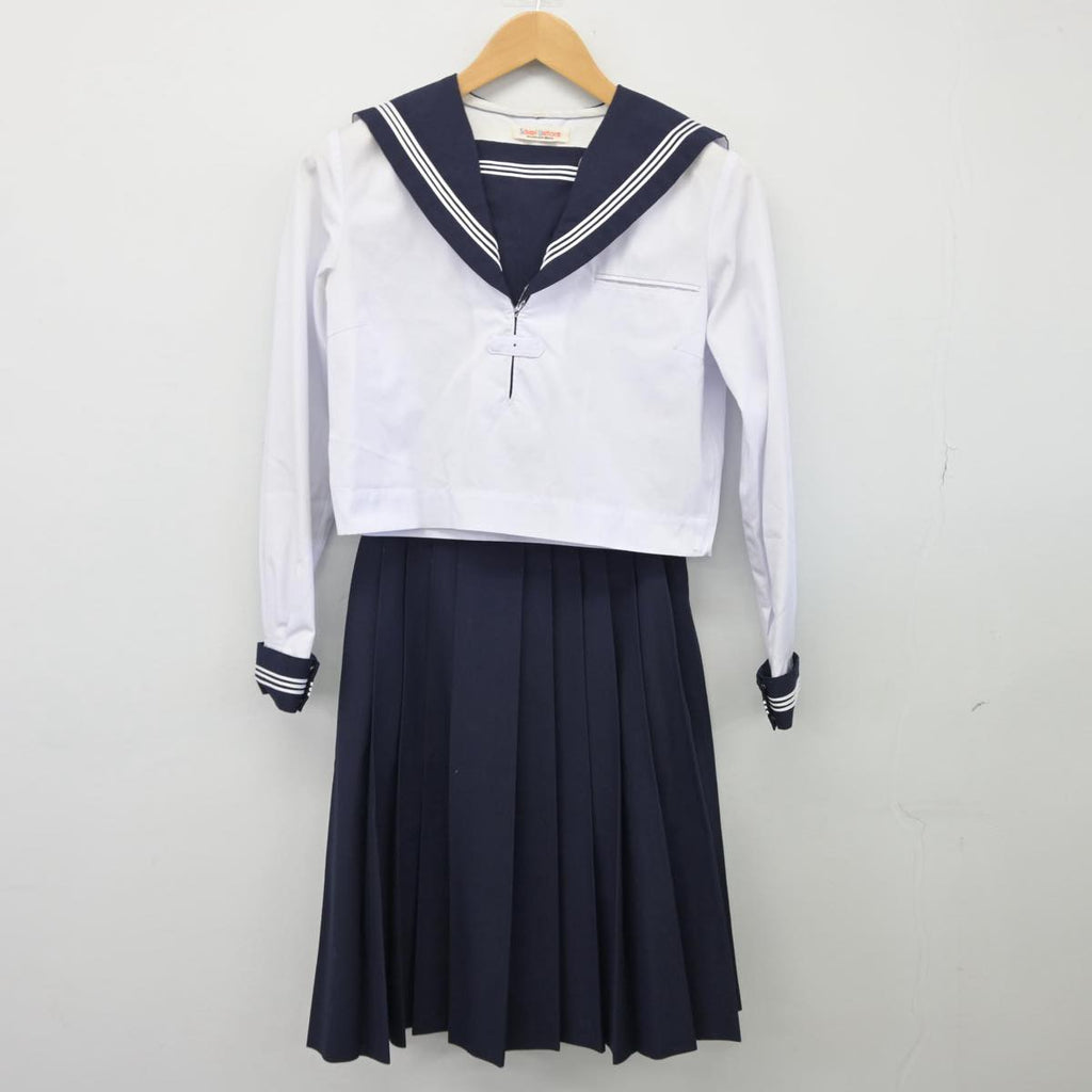 【中古】大阪府 金蘭会高等学校 女子制服 2点（セーラー服・スカート）sf026059