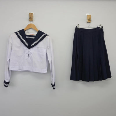 【中古】大阪府 金蘭会高等学校 女子制服 2点（セーラー服・スカート）sf026059