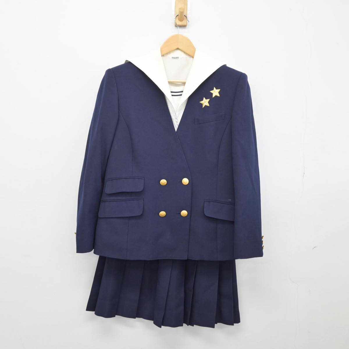 【中古】岡山県 就実高等学校 女子制服 3点（ブレザー・シャツ・スカート）sf026065