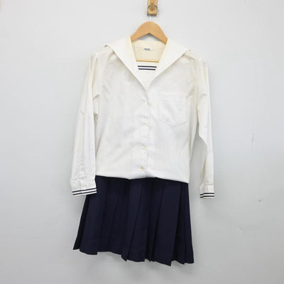 【中古】岡山県 就実高等学校 女子制服 3点（ブレザー・シャツ・スカート）sf026065