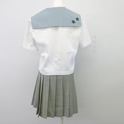【中古】岡山県 就実高等学校 女子制服 2点（セーラー服・スカート）sf026067