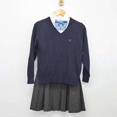 【中古】広島県 福山高等学校 女子制服 5点（ブレザー・ニット・シャツ・スカート）sf026080