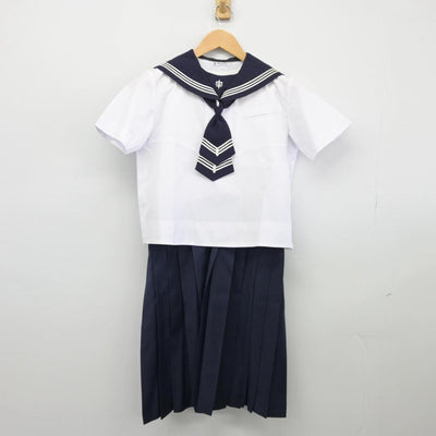 【中古】東京都 白百合学園中学高等学校 女子制服 4点（セーラー服・スカート）sf026087