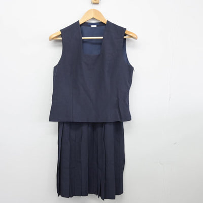 【中古】東京都 浮間中学校 女子制服 2点（ベスト・スカート）sf026097