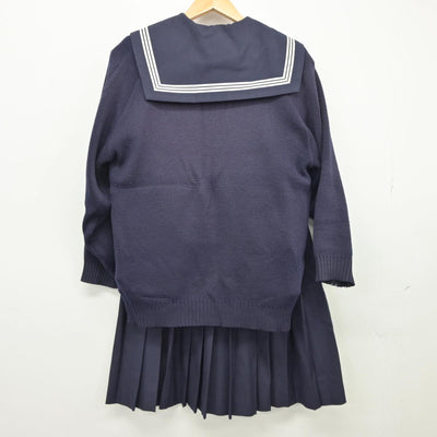 【中古】兵庫県 姫路南高等学校 女子制服 5点（セーラー服・ニット・スカート）sf026119