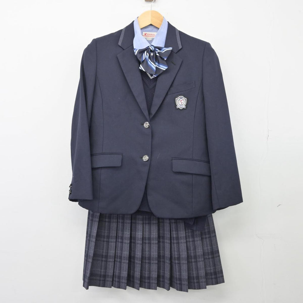 【中古】東京都 朋優学院高等学校 女子制服 5点（ブレザー・ニット・シャツ・スカート）sf026178