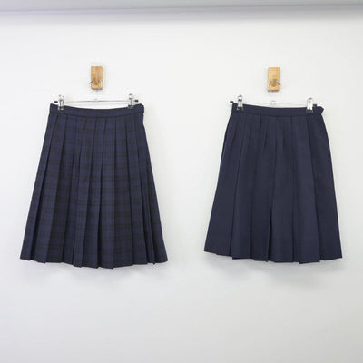 【中古】千葉県 幕張総合高等学校 女子制服 3点（ベスト・スカート・スカート）sf026190