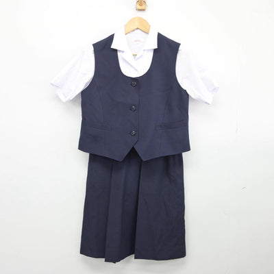 【中古】静岡県 静岡中島中学校 女子制服 3点（ベスト・シャツ・スカート）sf026219