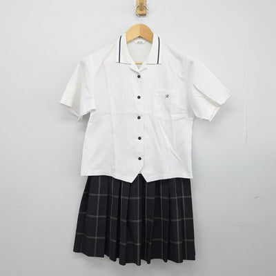 【中古】東京都 駒澤大学高等学校 女子制服 3点（ニットベスト・シャツ・スカート）sf026231