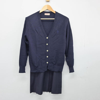 【中古】東京都 普連土学園中学校・高等学校 女子制服 2点（ニット・スカート）sf026241