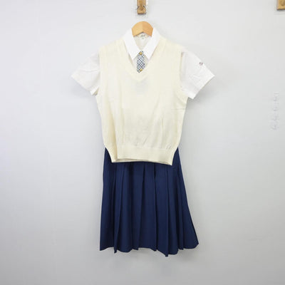 【中古】大阪府 関西大倉高等学校 女子制服 3点（シャツ・ニットベスト・スカート）sf026254