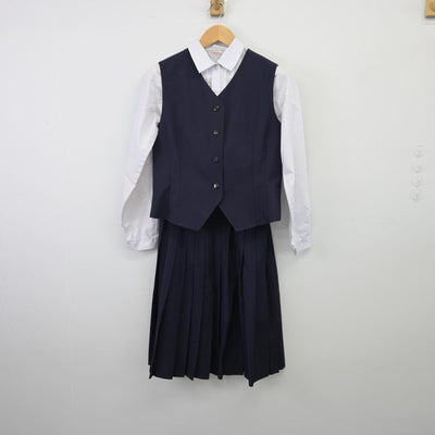 【中古】兵庫県 兵庫県立御影高等学校 女子制服 4点（ブレザー・シャツ・ベスト・スカート）sf026255