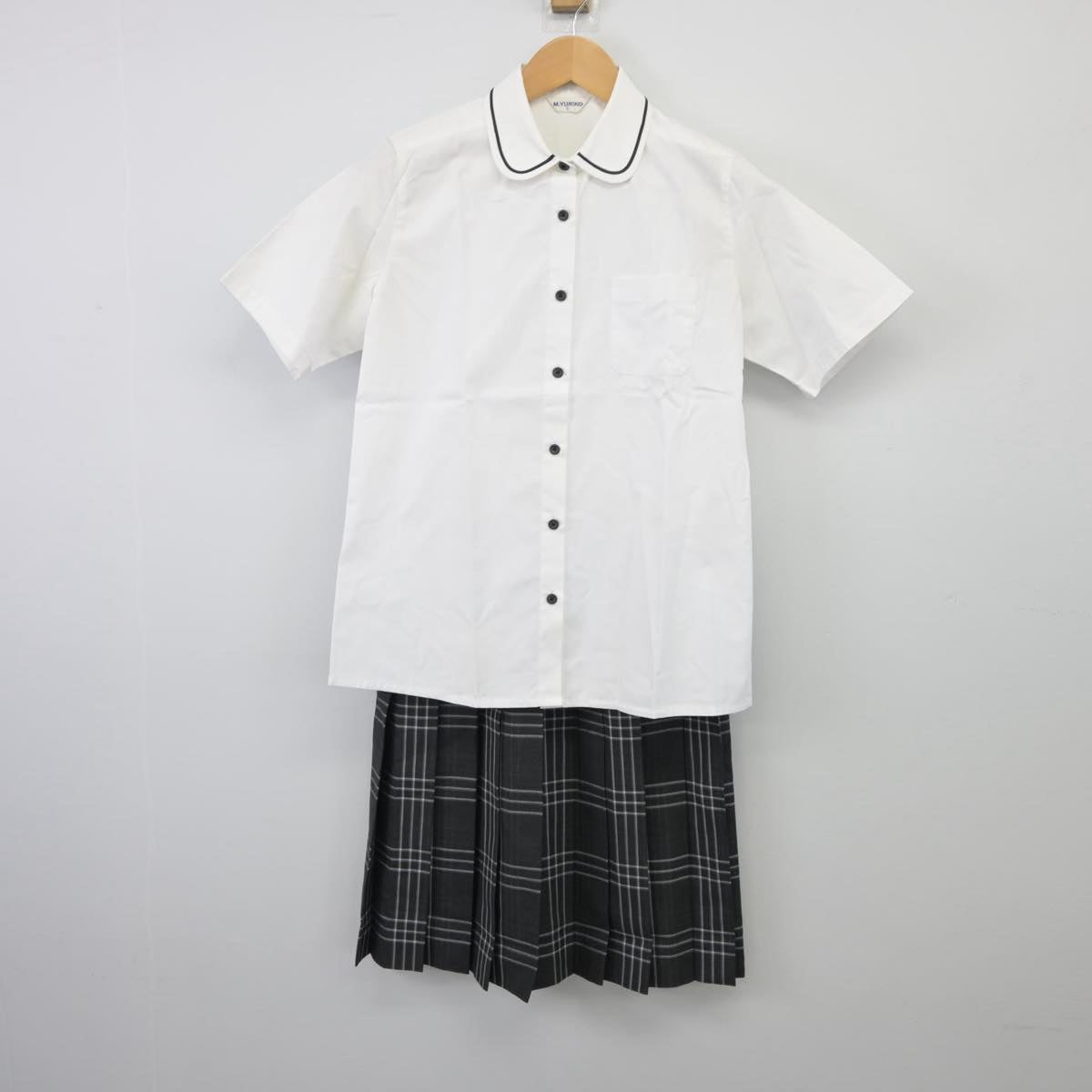 【中古】神奈川県 鎌倉女子大学中等部 女子制服 3点（シャツ・スカート）sf026272