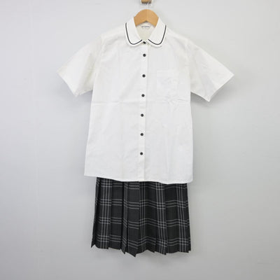 【中古】神奈川県 鎌倉女子大学中等部 女子制服 3点（シャツ・スカート）sf026272