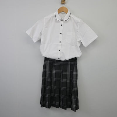 【中古】神奈川県 鎌倉女子大学中等部 女子制服 4点（シャツ・ベスト・スカート）sf026273