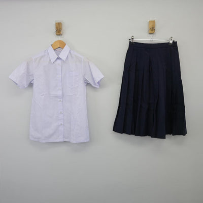 【中古】茨城県 筑西市立下館南中学校 女子制服 2点（シャツ・スカート）sf026304