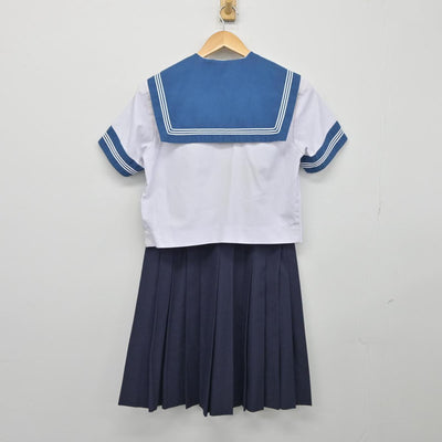 【中古】大阪府 都島中学校 女子制服 5点（セーラー服・セーラー服・スカート）sf026323