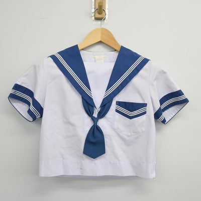 【中古】大阪府 都島中学校 女子制服 5点（セーラー服・セーラー服・スカート）sf026323