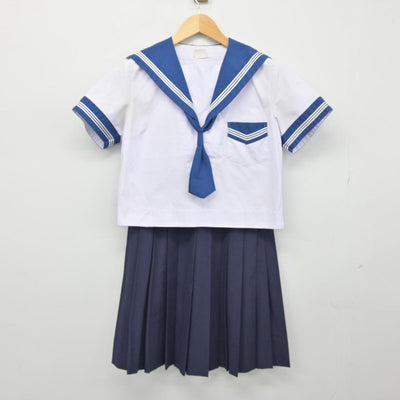 【中古】大阪府 都島中学校 女子制服 5点（セーラー服・セーラー服・スカート）sf026324