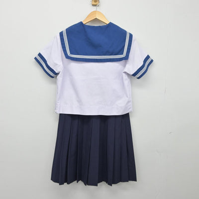 【中古】大阪府 都島中学校 女子制服 5点（セーラー服・セーラー服・スカート）sf026324