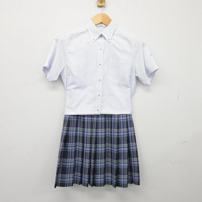 【中古】神奈川県 鵠沼高等学校 女子制服 2点（シャツ・スカート）sf026329