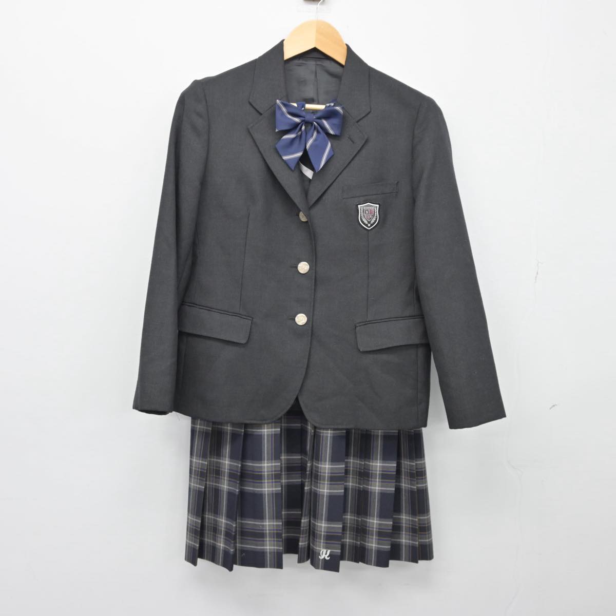 【中古】大阪府 貝塚高等学校 女子制服 3点（ブレザー・スカート）sf026332