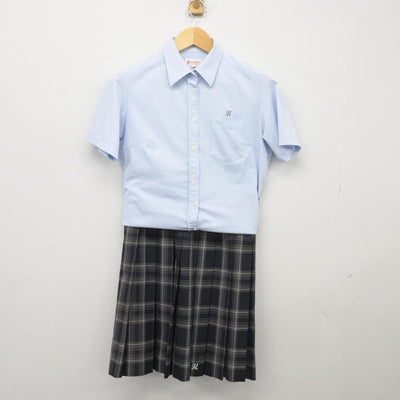 【中古】大阪府 貝塚高等学校 女子制服 2点（シャツ・スカート）sf026333