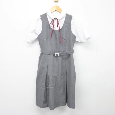 【中古】広島県 吉島中学校 女子制服 3点（シャツ・ジャンパースカート）sf026342