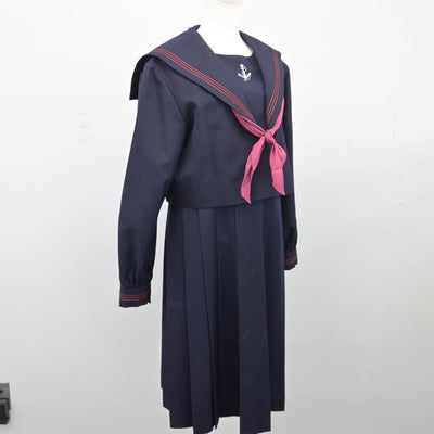 【中古】福岡県 福岡女学院中学校・高等学校 女子制服 3点（セーラー服・ジャンパースカート）sf026369