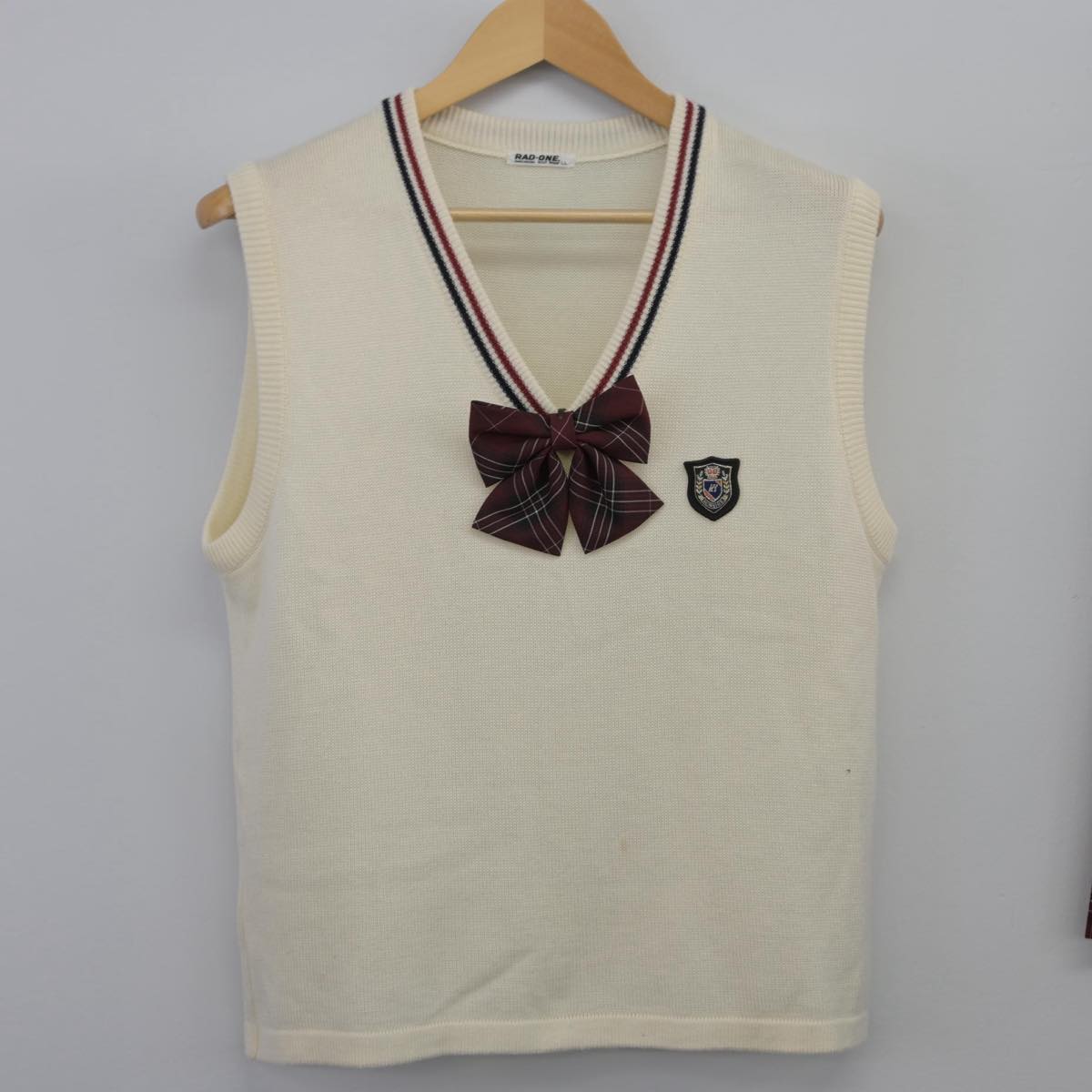 【中古】佐賀県 神崎晴明高等学校 女子制服 3点（ニットベスト・スカート）sf026391