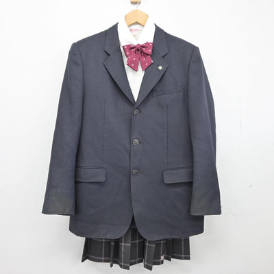 【中古】鹿児島県 明桜館高等学校 女子制服 5点（ブレザー・シャツ・スカート）sf026403