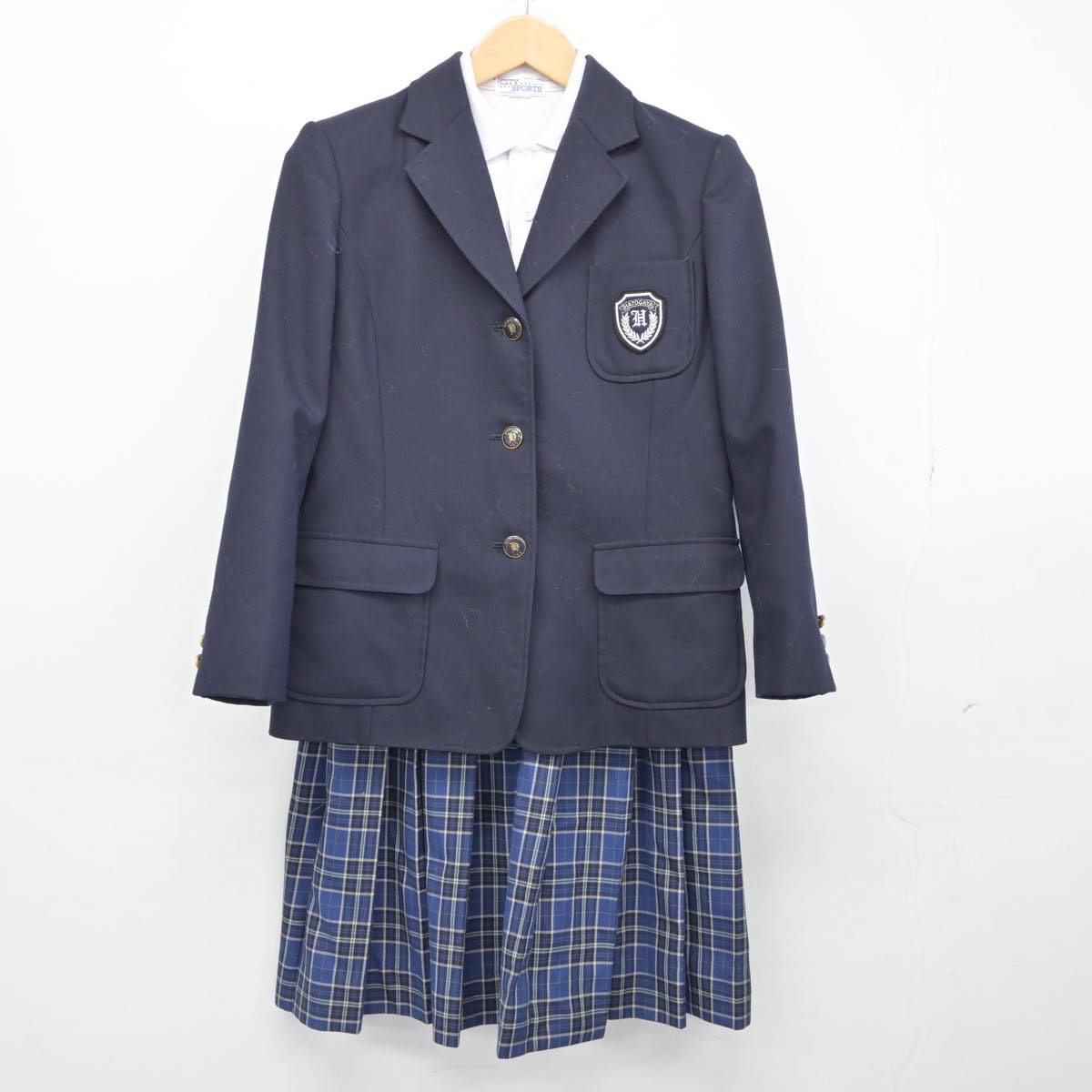 【中古】埼玉県 鳩ヶ谷中学校 女子制服 3点（ブレザー・シャツ・スカート）sf026405