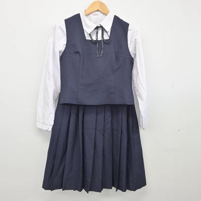 【中古】神奈川県 西高津中学校 女子制服 5点（ブレザー・ベスト・シャツ・スカート）sf026415